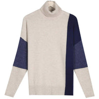 Bestselling Patchwork Color-Block Loose Turtleneck Sweater