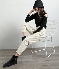 Korean Jeans Loose Harem Pants High Waist Radish Chic Pants Straight Retro Dad