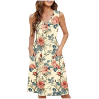 Slim-fit Casual Mid-length Button-down Dress With Pockets