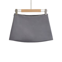 Summer New Sexy Low Waist Cropped Satin Skirt With Lining