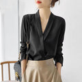 Long Sleeve Temperament Commute Suit Collar Professional Top