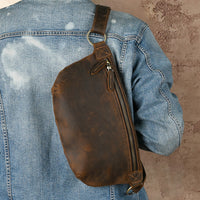 Handmade Leather Chest Bag Men's Multifunctional