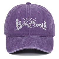 Mountain Style Embroidered Baseball Cap Cotton Worn Looking Washed-out Baseball