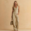 Womens Loose-fitting Pants And Top Set