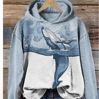 White Hooded Cardigan Coat Sweatshirt Loose Draping Effect Lazy