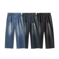 Loose Straight Men's Clothing Mid-high Waist Washed Wide Leg Jeans