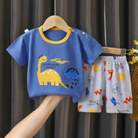 Children's Summer Pure Cotton Thin Short Sleeve Suit