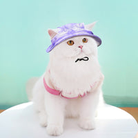 Dog Cat Sun-shade Sun Protection Hat Anti-off Adjustable String Clip Bucket Hat