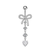 Butterfly Heart Zircon Minimalist Navel Piercing Jewelry