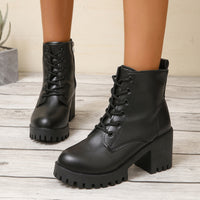 Chunky-soled Womens British-style Ankle Boots