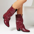 Retro Chunky-heeled Booties For Women