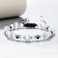 Evil Blue-Eyed Beaded Braided Bracelet