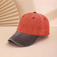 Multi-color Adjustable Round Cap With Distressed Washed Finish, Suitable For Casual Style Baseball Cap For Daily Commuting, Traveling And Photography.