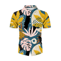 Printed Shirt Top Casual Loose Lapels Cardigan