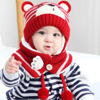 Cute Bear Ear Protection And Neck Wool Suit
