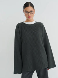 European And American Loose Autumn Winter Sweater Gray Top