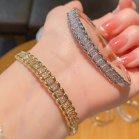Starry Sky Zircon-Encrusted Bicolor Yellow And White Bracelet