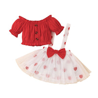 Suspender Skirt Children's Suit Children Heart-shaped