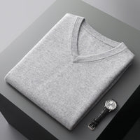 Men's V-neck Vest Middle-aged And Elderly Warm Sweater