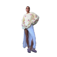 American And European-style Floral-decorated Sweater