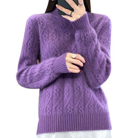 Half Turtleneck Twisted Knitted Sweater Loose All-matching