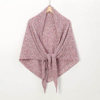 Pearl Chiffon Printed Square Scarf Pleated Scarf