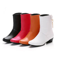 Women's Low-heeled Premium PU Ankle Boots