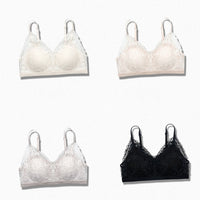 French Lace Backless Sexy Teardrop-Cup Thin-Cup Push-Up Anti-Sag Wireless Deep-V Beautiful-Back Bra