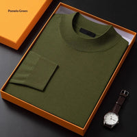 Mens Versatile Fine-knit Half-turtleneck Base Sweater