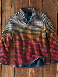 Printed Stand Collar Pullover Casual Jacket