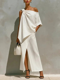 Womens Off-Shoulder Top And Skirt Two-Piece Set