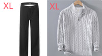 Half-high Neck Thickened Thick Needle Men's Sweater Zip Loose Pullover Knitwear