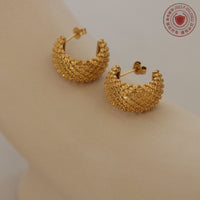 French-style C-shaped Cross Diamond-pattern New Summer Earrings
