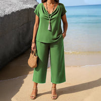 Womens Casual Turtleneck Pullover With Short Sleeves