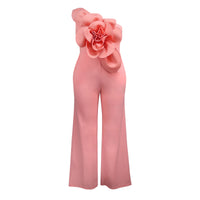 Fashion Three-dimensional Flower Jumpsuit