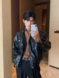 Fashion Autumn Winter Leather Jacket Men