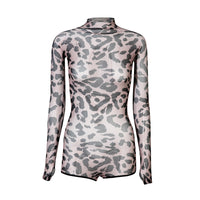 Mesh Jumpsuit Clothing Women's Overall Long Sleeve Exercise Clothing