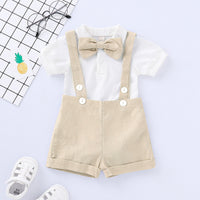 Boys Gray Blue Multicolor Suspenders With Bow
