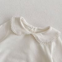 Collar Bottom Shirt Lace Love Strap Pants