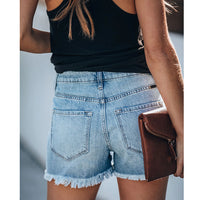 Ripped Fringed Sexy Jeans Shorts