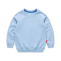 Boys Korean Round Neck Solid Color Loose Long Sleeve Pullover