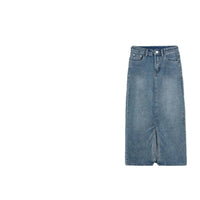 Summer Mid-length Split Denim Skirt