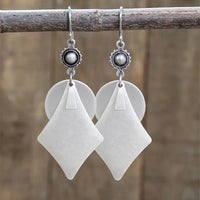 Bohemian Minimalist Diamond-shaped Circular Earrings