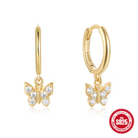 Dopamine S925 Sterling Silver Butterfly Jeweled Earrings