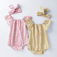 Infant Floral Romper Hair Accessories Set