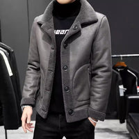 Double-sided Fleece Men's Lambswool Wool Coat Jacket