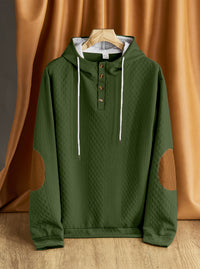 Men's Leisure Pullover Jacquard Hooded Embroidered Sweater