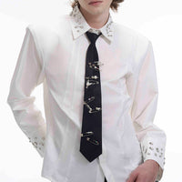Handmade Pearl Pin Lazy Tie Men's Bow Tie