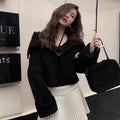 Large Lapel All-matching Cropped Sweater Coat