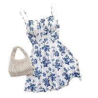 Womens Waist-Cinching Figure-Lifting Floral Sleeveless Slip Dress